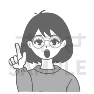 ひらめきメガネ女子グレー